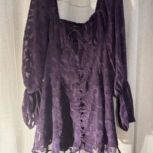 Urban Outfitters  Purple Floral Women's Blouse